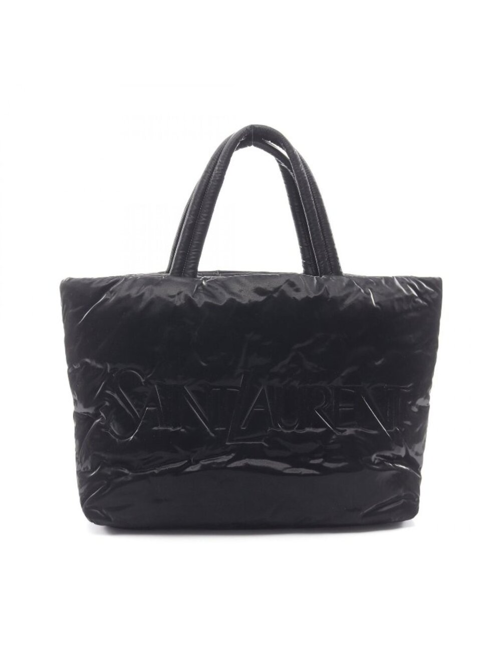 Saint Laurent Paris Tote Bag Wide Puffer Black Nylon